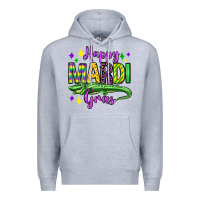 Heather Grey happy mardi gras alligator olivia Premium Hoodie - OliviaCreatesArt