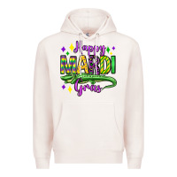 Pale Pink happy mardi gras alligator olivia Premium Hoodie - OliviaCreatesArt