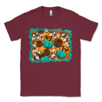 Burgundy fall pumpkin distressed background Classic Tee - BundleAndBundleShop