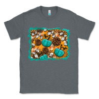 Charcoal Heather fall pumpkin distressed background Classic Tee - BundleAndBundleShop