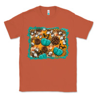 Copper fall pumpkin distressed background Classic Tee - BundleAndBundleShop