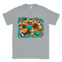 Heather Grey fall pumpkin distressed background Classic Tee - BundleAndBundleShop