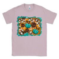 Lilac fall pumpkin distressed background Classic Tee - BundleAndBundleShop