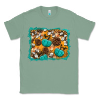 Sage fall pumpkin distressed background Classic Tee - BundleAndBundleShop
