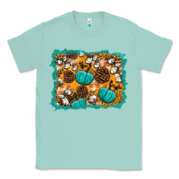 Seafoam fall pumpkin distressed background Classic Tee - BundleAndBundleShop