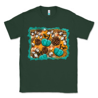 Sports Green fall pumpkin distressed background Classic Tee - BundleAndBundleShop