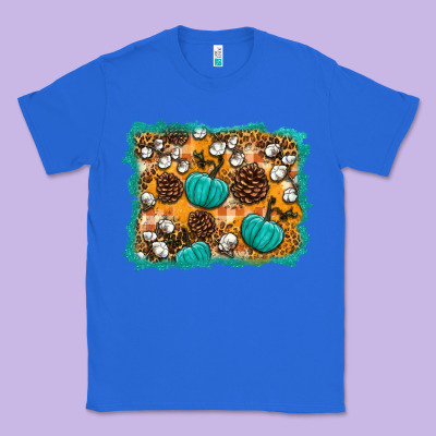 Fall Pumpkin Distressed Background Classic Tee Designed By Bundleandbundleshop