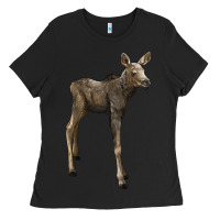 Black moose fawn deer Ladies Tee - LillyAllenDesigns