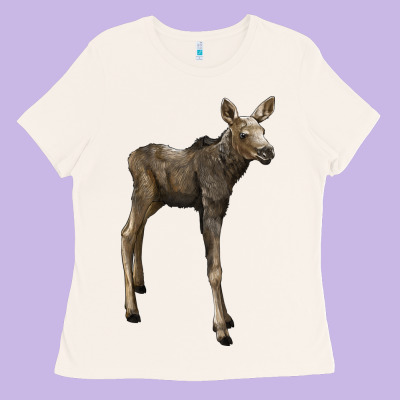Moose Fawn Deer Ladies Tee Designed By Lillyallendesigns