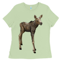 Matcha moose fawn deer Ladies Tee - LillyAllenDesigns