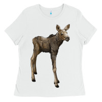 White moose fawn deer Ladies Tee - LillyAllenDesigns