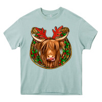 Arona christmas highland cow mistletoe Christmas Heavy Core Tee - Jasminsmagicworld