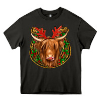Asphalt christmas highland cow mistletoe Christmas Heavy Core Tee - Jasminsmagicworld