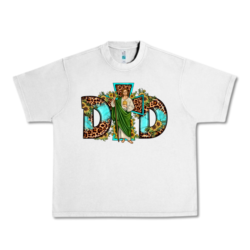 Dad San Judas Sunflower Leopard Turquoise Urban Heavy Tee by JahusDesignShop | Teevron