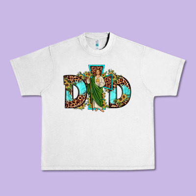 Dad San Judas Sunflower Leopard Turquoise Urban Heavy Tee Designed By Jahusdesignshop