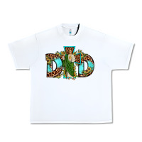 White dad san judas sunflower leopard turquoise Urban Heavy Tee - JahusDesignShop