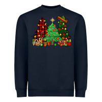 Navy Mexican Christmas trees Heavyweight Sweatshirt - NancyCooperArtShop