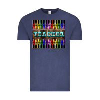 Vintage Denim Teacher Crayons Tumbler Vintage Tee - LillyAllenDesigns