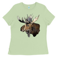 Matcha moose buck deer head Ladies Tee - LillyAllenDesigns