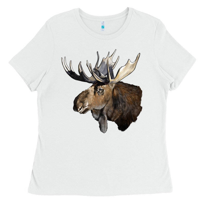 Moose Buck Deer Head Ladies Tee by LillyAllenDesigns | Teevron