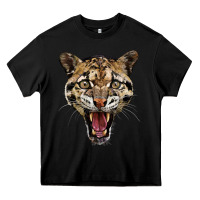 Black ocelot head Heavy Core Tee - LillyAllenDesigns