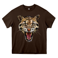 Chocolate Brown ocelot head Heavy Core Tee - LillyAllenDesigns