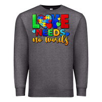 Charcoal Heather love needs no words Premium Sweatshirt - FaDigitalArtStudio