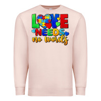 Pale Pink love needs no words Premium Sweatshirt - FaDigitalArtStudio