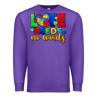 Purple love needs no words Premium Sweatshirt - FaDigitalArtStudio
