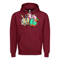 Burgundy Easter heart Easter Day Zipper Hoodie - CowGirlArtShop