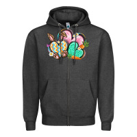 Charcoal Heather Easter heart Easter Day Zipper Hoodie - CowGirlArtShop