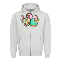 Dove Grey Easter heart Easter Day Zipper Hoodie - CowGirlArtShop