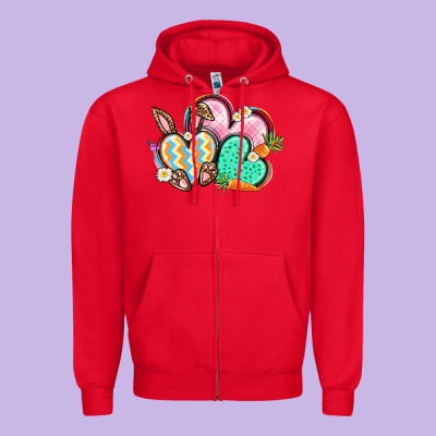 Easter Heart Easter Day Zipper Hoodie Designed By Cowgirlartshop