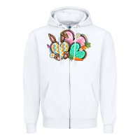 White Easter heart Easter Day Zipper Hoodie - CowGirlArtShop