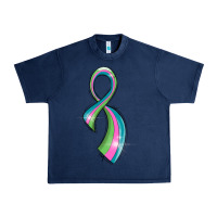Navy metastatic breast cancer ribbon Urban Heavy Tee - LillyAllenDesigns