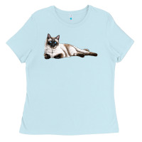 Baby Blue siamese Ladies Tee - LillyAllenDesigns