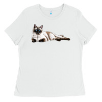 White siamese Ladies Tee - LillyAllenDesigns