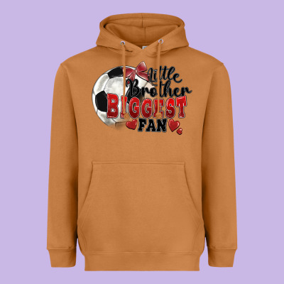 Little Brother Biggest Fan Soccer Heavyweight Hoodie Designed By Fadigitalartstudio