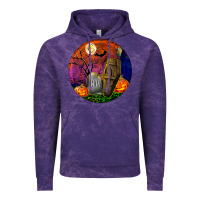 Cloud Purple halloween round Vintage Hoodie - BundleAndBundleShop