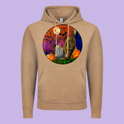 Halloween Round Vintage Hoodie Designed By Bundleandbundleshop