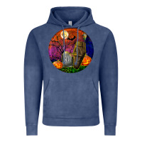 Vintage Denim halloween round Vintage Hoodie - BundleAndBundleShop