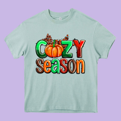 Cozy Season With Fall Colors Palette And Pumpkin Heavy Core Tee Designed By Adodesignshop