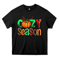 Black cozy season with fall colors palette and pumpkin Heavy Core Tee - AdoDesignShop