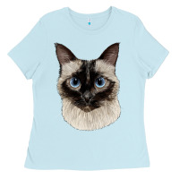 Baby Blue siamese face Ladies Tee - LillyAllenDesigns