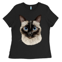 Black siamese face Ladies Tee - LillyAllenDesigns