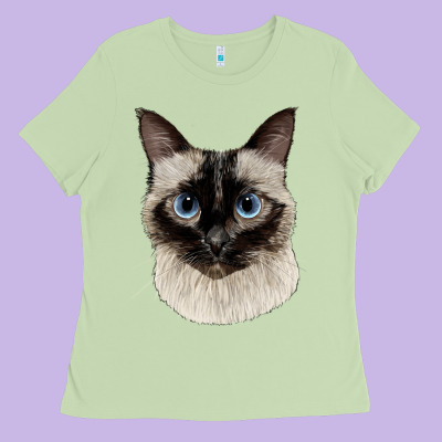 Siamese Face Ladies Tee Designed By Lillyallendesigns