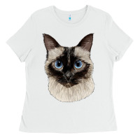 White siamese face Ladies Tee - LillyAllenDesigns