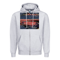 Heather Grey American flag stitches Zipper Hoodie - CowGirlArtShop