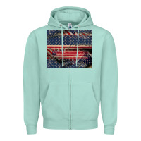 Seafoam American flag stitches Zipper Hoodie - CowGirlArtShop
