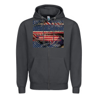Smoke American flag stitches Zipper Hoodie - CowGirlArtShop